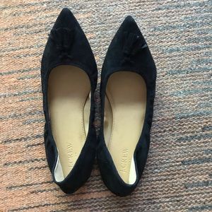 J Crew black suede tassel flat size 9.5 and 9